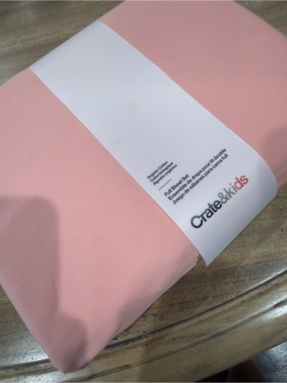 Crate&Barrel Kids Pale Pink Fitted Sheet